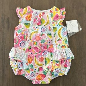 New Baby Girls Dani Sarah Louise Fruit Print Bubble